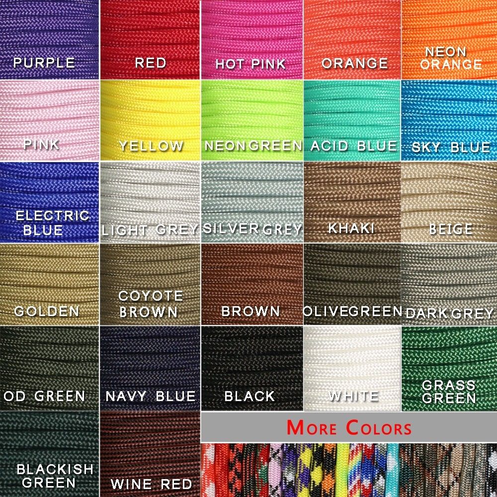 Paracord 550 Feet - 1 pièce 100 pieds 27 couleurs