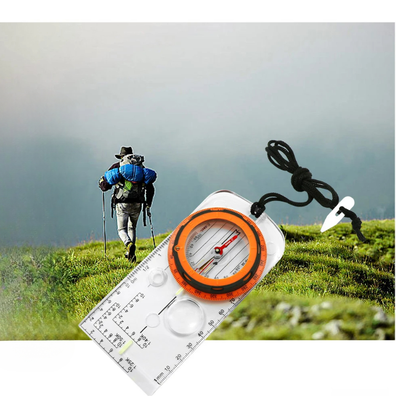 Map Compass Orienteering - Vélo tout-terrain, camping, boussole sportive, règle