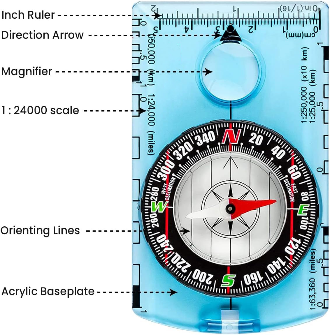 Boussole d'orientation ZHUOHUA - Map Compass Orienteering avis et prix