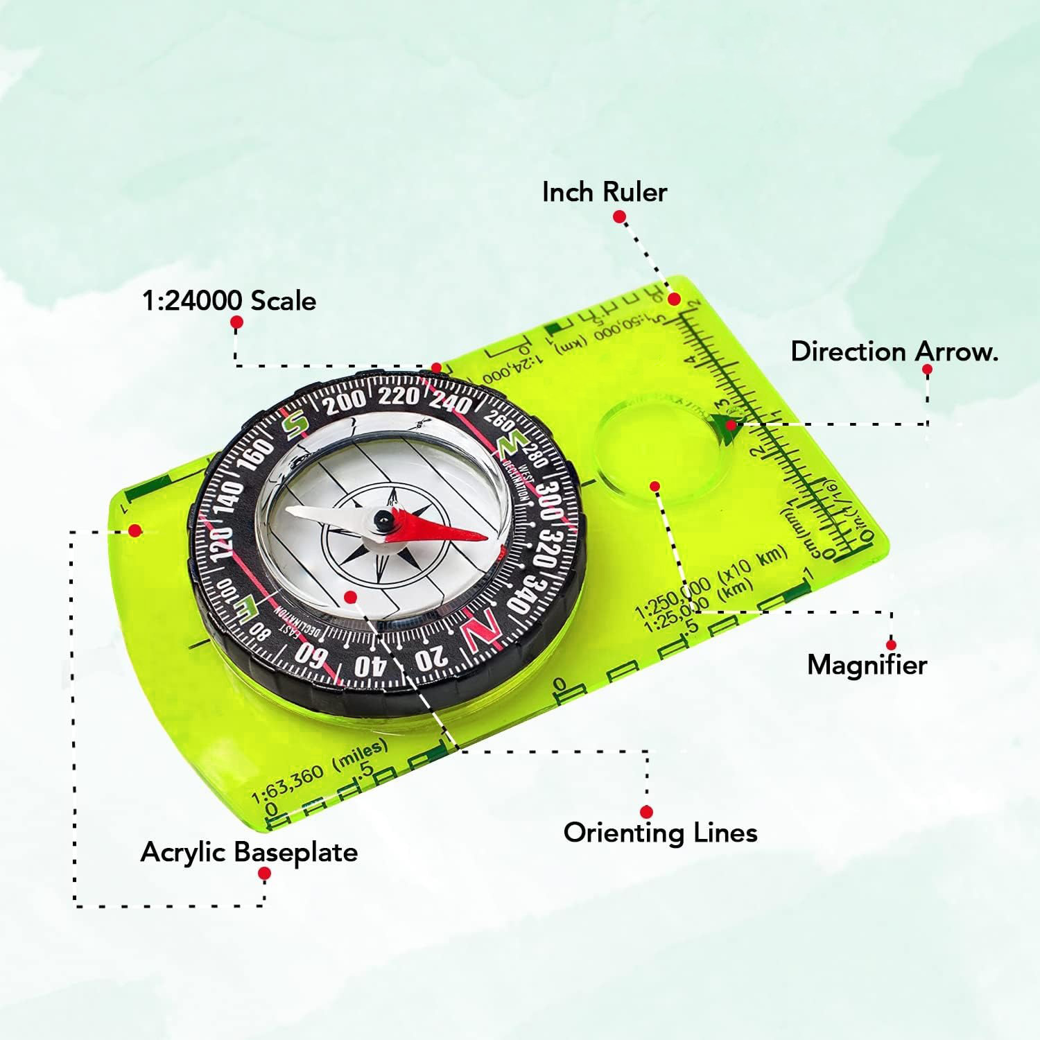 Boussole d'orientation YANBIGU - Map Compass Orienteering avis et prix