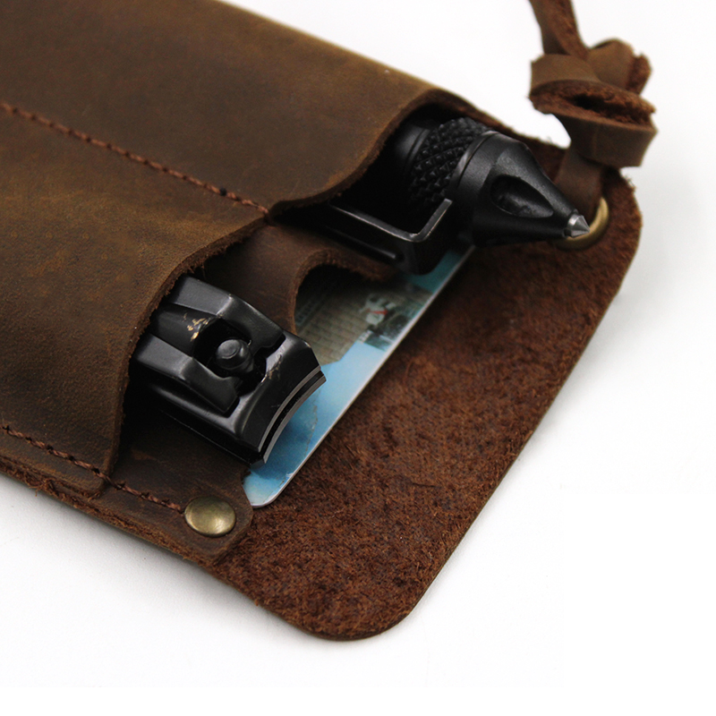 Gaine de rangement EDC en cuir - Fire Piston Starter avis et prix